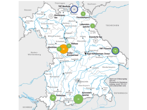 Situation an den staatlichen Talsperren für Niedrigwasseraufhöhung am 02.11.2023, weitere Erläuterungen siehe nebenstehender Text.