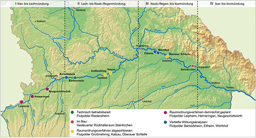 donauzuflüsse karte Flutpolder in Bayern   LfU Bayern